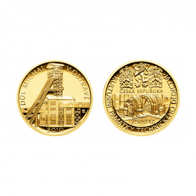 Zlatá mince 2500 Kč Důl Michal v Ostravě, 2010